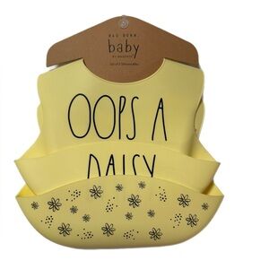 Rae Dunn Baby Yellow Silicone Bib Set